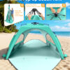 Beach Tent, UPF 30+ UV Protection, 6 Persons, Mint Green
