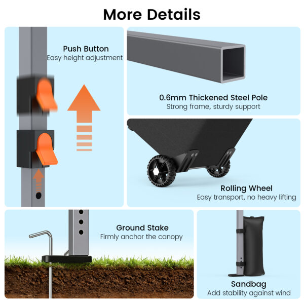 10x10ft 10 Person Party Tent, Pop Up Canopy Tent with Sidewalls, Pink