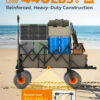 Beach Wagon with Big Wheels for Sand, 200L, Army Green