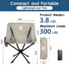 Raynesys 2 Pack Portable Camping Chair, 3.8Lb Lightweight Folding Chairs, Khaki