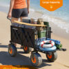Beach Wagon with Big Wheels for Sand, 200L, Black