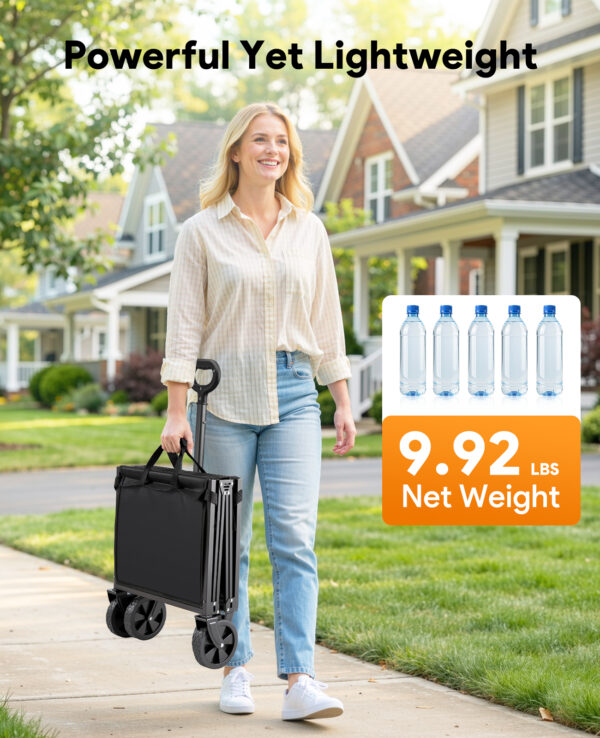 Wagons Carts Foldable, 220 LBS & 330 LBS, Black