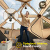 Camping Tent, with Rainfly & Carry Bag, Black & Khaki