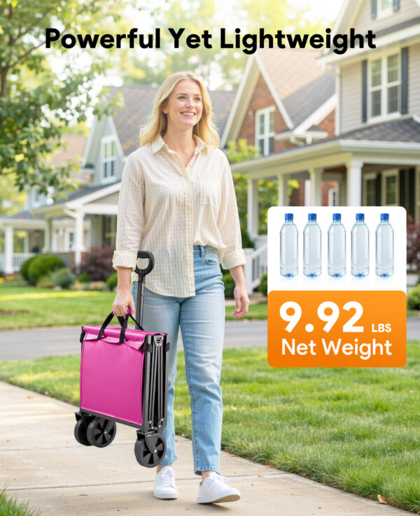 5 Wagons Carts Foldable, 220 LBS & 330 LBS, Pink