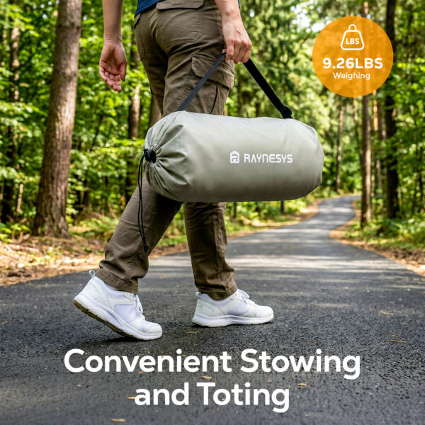 8 × 8ft Camping Screen Tent, 6-8 People, Beige