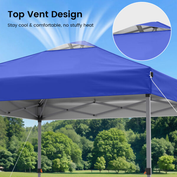 10x10ft 10 Person Party Tent, Pop Up Canopy Tent with Sidewalls, Blue