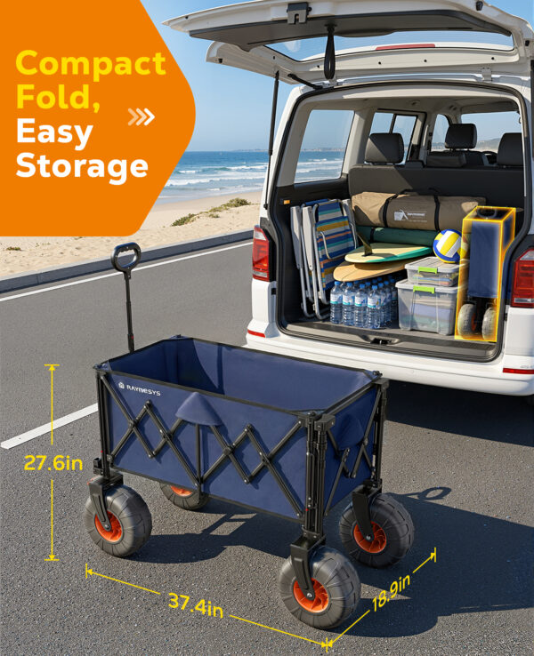 Beach Wagon with Big Wheels, 200 L & 440 LBS, Blue