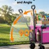 6 Wagons Carts Foldable, 220 LBS & 330 LBS, Pink