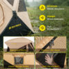 Camping Tent, with Rainfly & Carry Bag, Black & Khaki