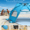 Beach Tent, UPF 30+ UV Protection, 4 Persons, Sky Blue