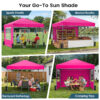 10x10ft 10 Person Party Tent, Pop Up Canopy Tent with Sidewalls, Pink