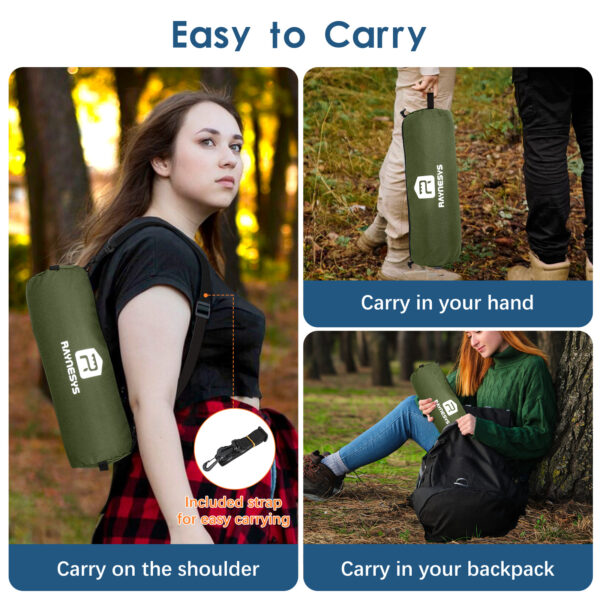 Raynesys 1 Pack Portable Camping Chair, 3.8Lb Lightweight Folding Chairs, Army Green