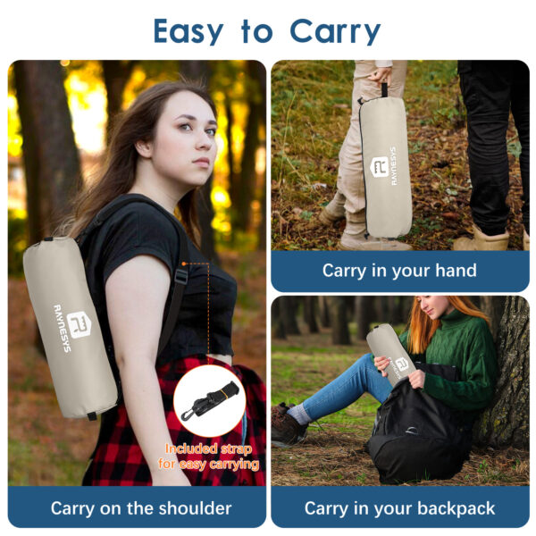 Raynesys 2 Pack Portable Camping Chair, 3.8Lb Lightweight Folding Chairs, Khaki