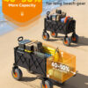 Beach Wagon with Big Wheels for Sand, 200L, Black