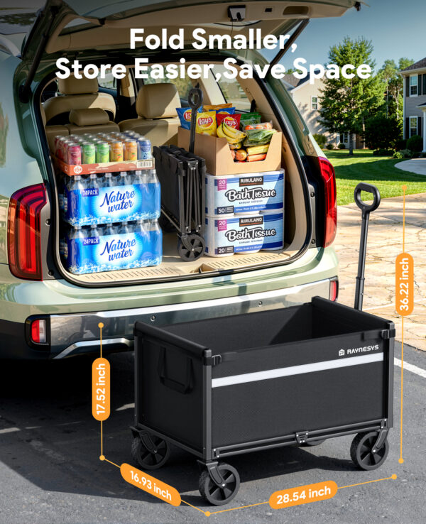 Wagons Carts Foldable, 220 LBS & 330 LBS, Black
