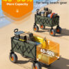 Beach Wagon with Big Wheels for Sand, 200L, Army Green