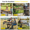 Folding Grill Table for Outside , 3 Height Adjustable, Large, Black