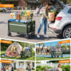 Wagons Carts Foldable, 110L & 220 LBS, Army Green
