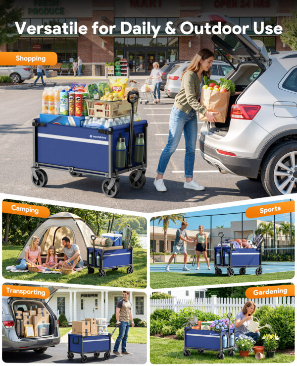 Wagons Carts Foldable, 220 LBS & 330 LBS, Blue