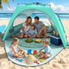 Beach Tent, UPF 30+ UV Protection, 6 Persons, Mint Green