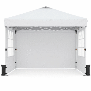 10x10ft 10 Person Party Tent, Pop Up Canopy Tent with Sidewalls, White