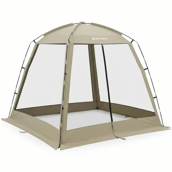 8 × 8ft Camping Screen Tent, 6-8 People, Beige