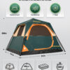 Instant Tent with Telescoping Poles, 4 Persons, Green+Brown
