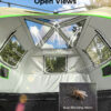 Instant Tent with Telescoping Poles, 4 Persons, Black+Brown
