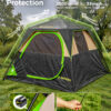 Instant Tent with Telescoping Poles, 4 Persons, Black+Brown