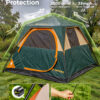 Instant Tent with Telescoping Poles, 4 Persons, Green+Brown