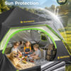 Instant Tent with Telescoping Poles, 4 Persons, Black+Brown