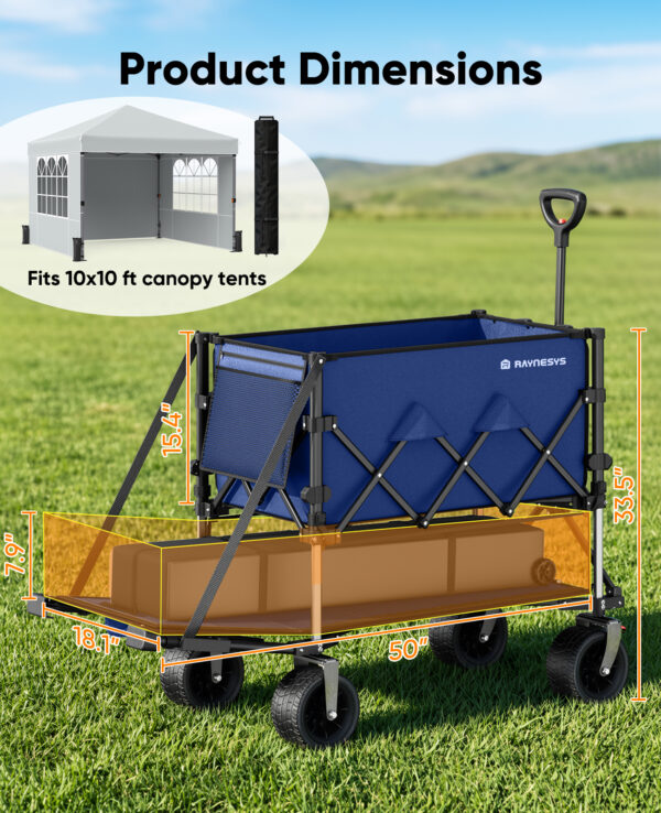 3 Double Decker Wagon, 400 L Large Capacity, Blue