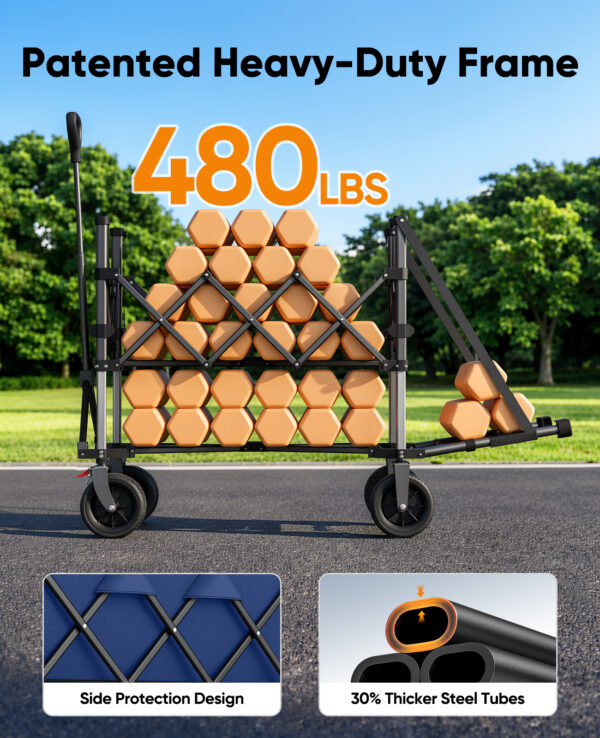 5 Double Decker Wagon, 400 L Large Capacity, Blue