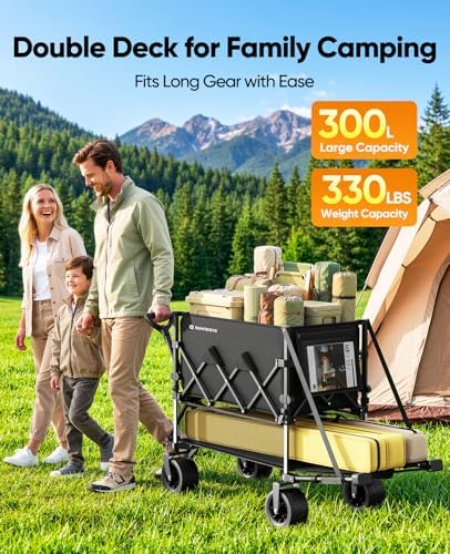 518sCrdtAL._AC_.jpg Double Decker Wagon, 400 L Large Capacity, Black