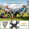 360° Rotation Camping Chair, High Back Comfort for Long Sitting, Sports & Outdoors